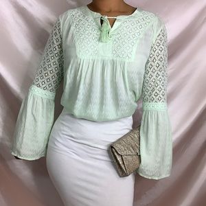 Style & Co Eucalyptus bell sleeve top